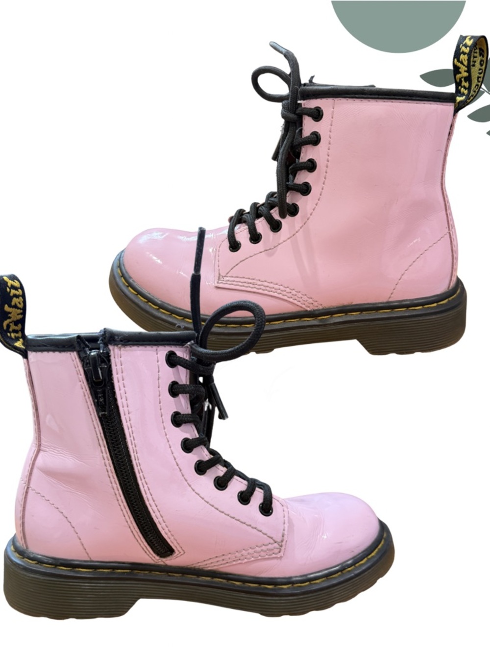 Dr. Martens 1460 J Pink Patent Boots Youth 1 - Picture 3 of 10